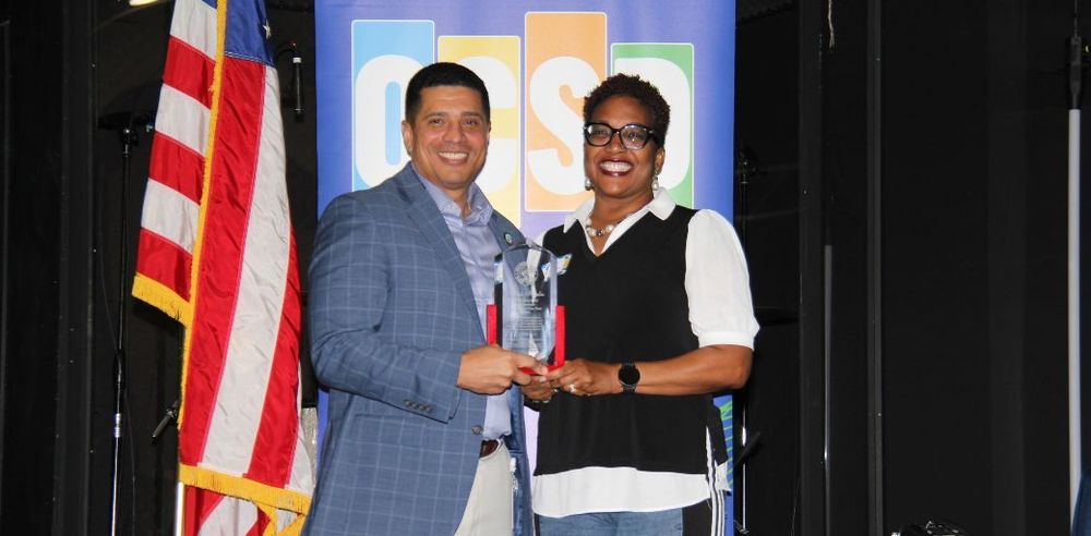 (Pictured L to R: Superintendent Marcus Chambers and Nicole Hardin)