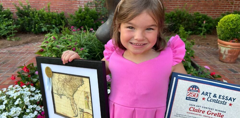 Destin Elementary School kindergartner Claire Grelle