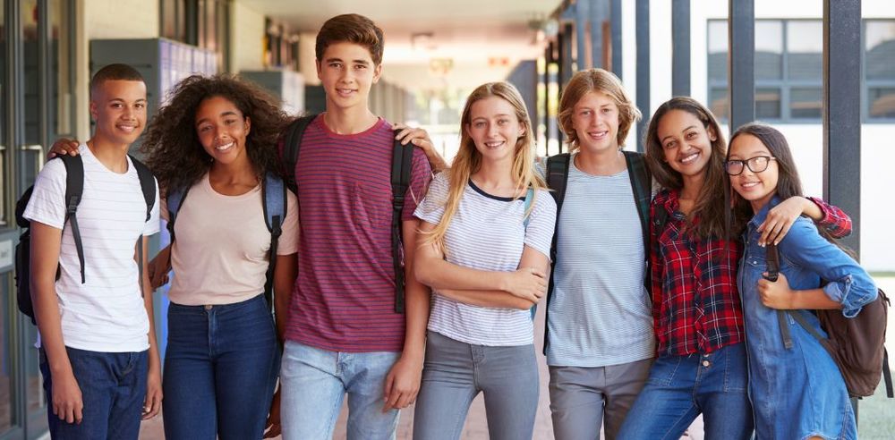 High School students in Hallway