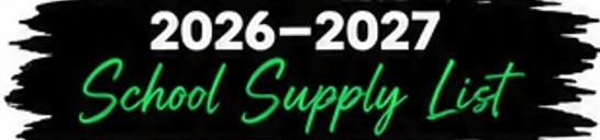 2026-2027 School Supply List header image