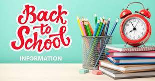 Back to School Information Image