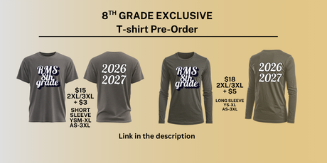 8th Grade Exclusive Spirit Shirt Order