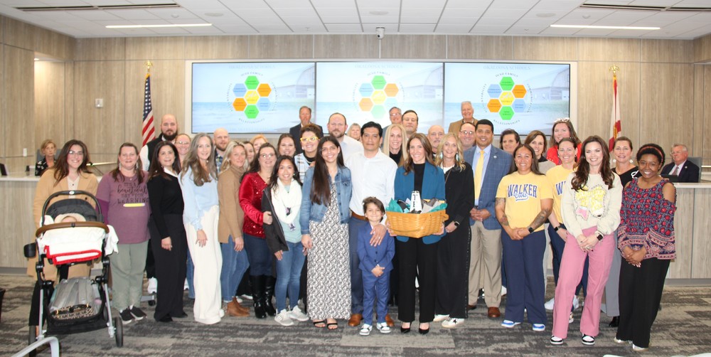 Mandy Lopez, Principal of DMS at School Board Meeting