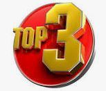 Top3. Yellow letters with red circle