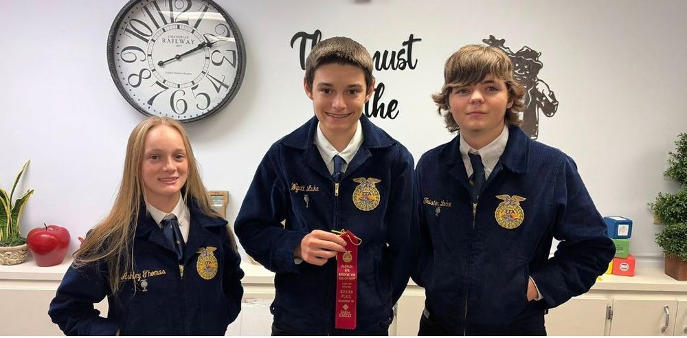 Wyatt Luke places second in the Safe Tractor Operations competition at the Sub District Contest.