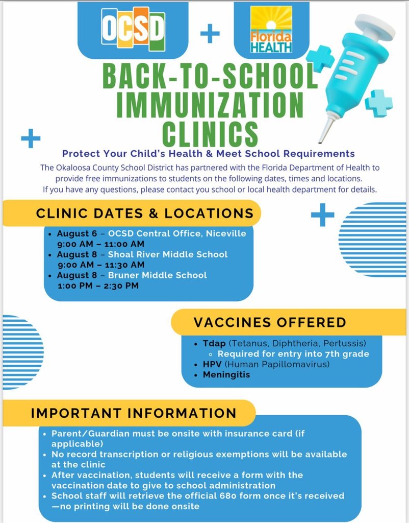 Back to School Immunization Clinics