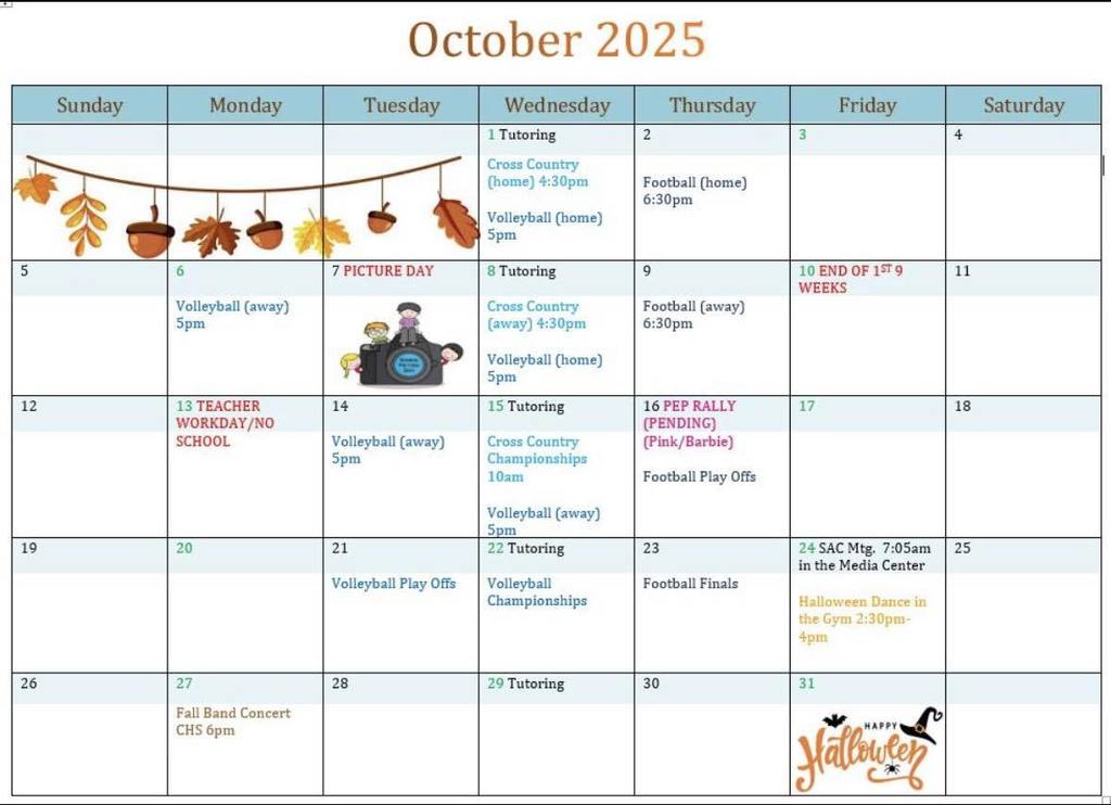 October 2025 Calendar