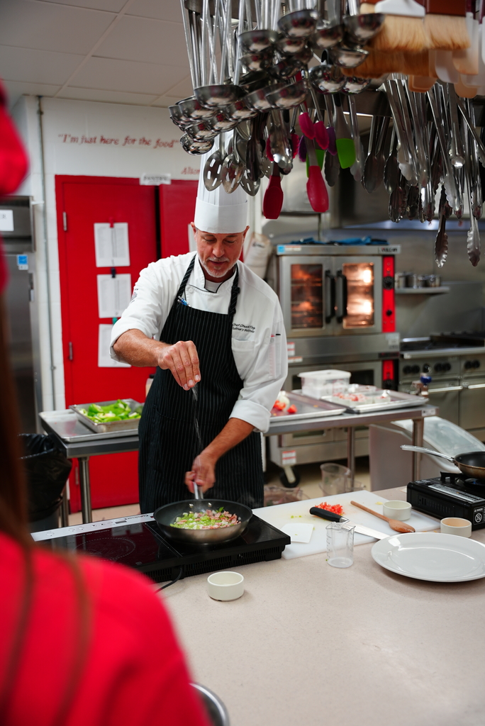 Chef Tingle, teaching culinary arts at Crestview HS