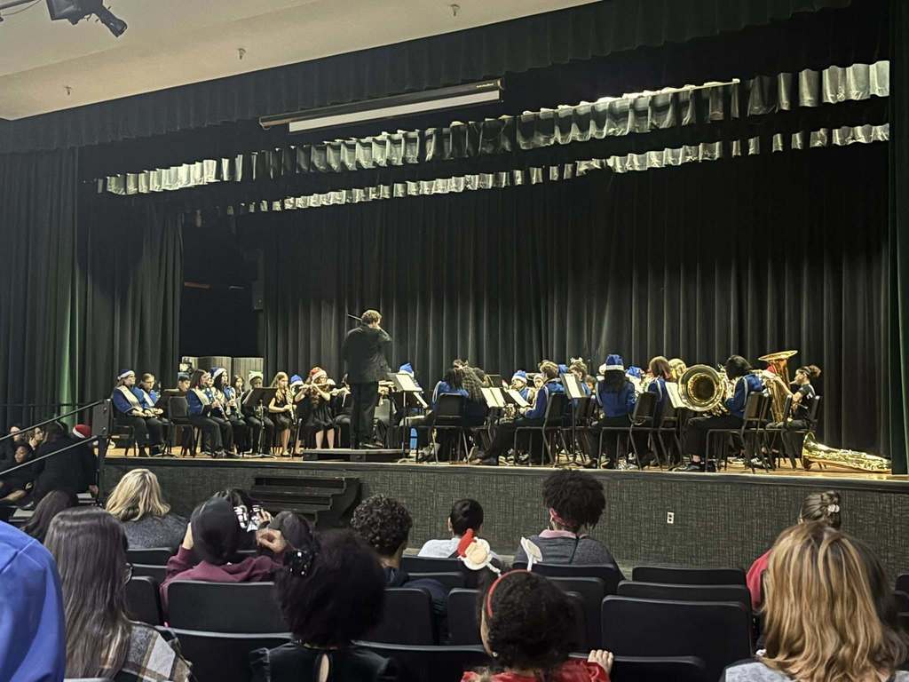 Pryor MS Band performing at Winter concert.