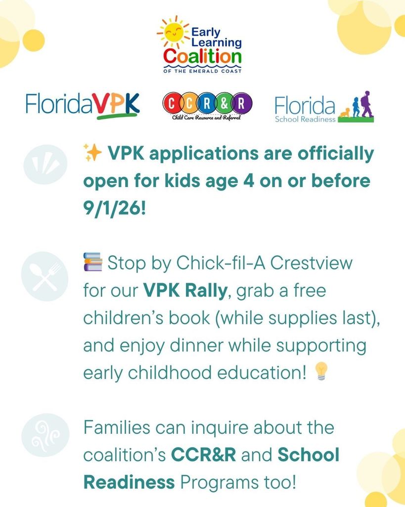 ELC Spirit Night & VPK Rally Chick-fil-A Crestview