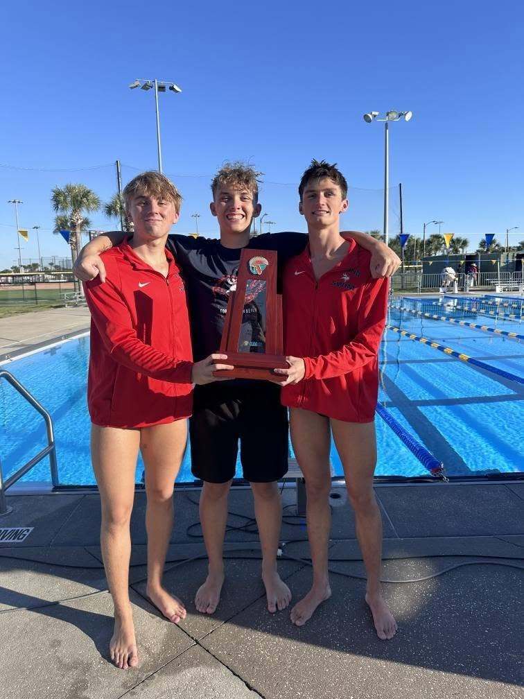 High School Swim team  State Champions 