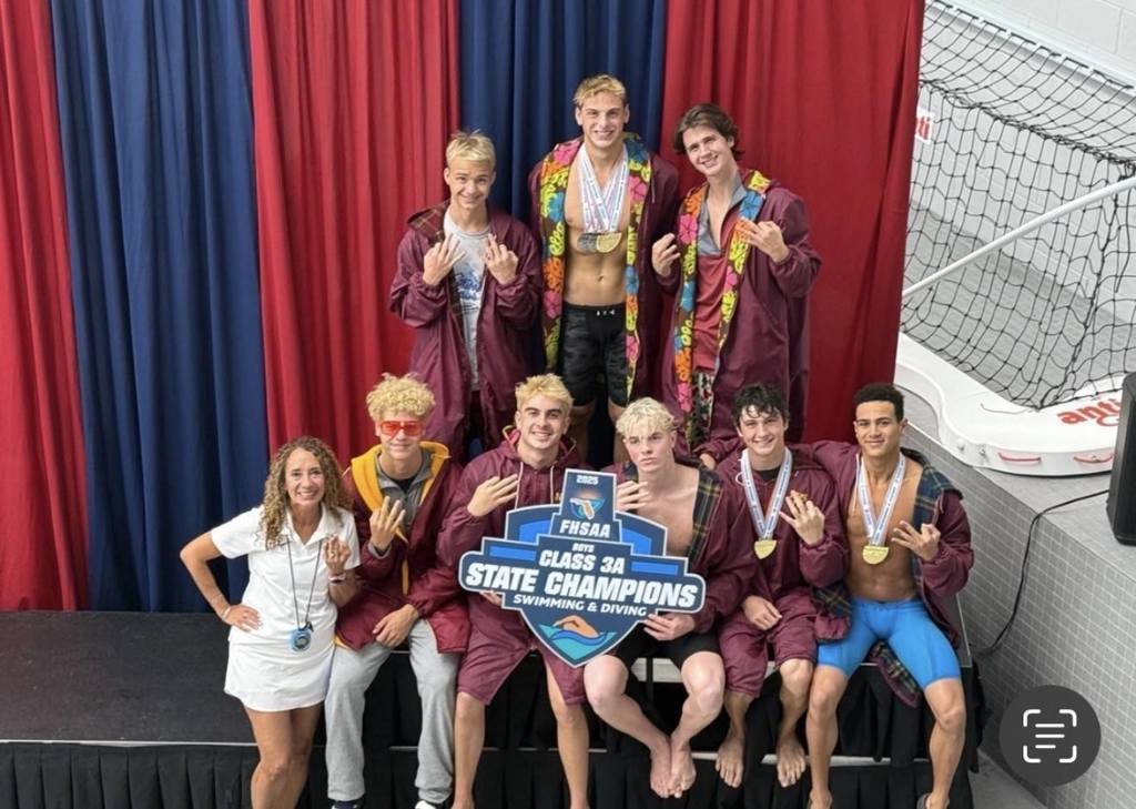 High School Swim team State Champions 