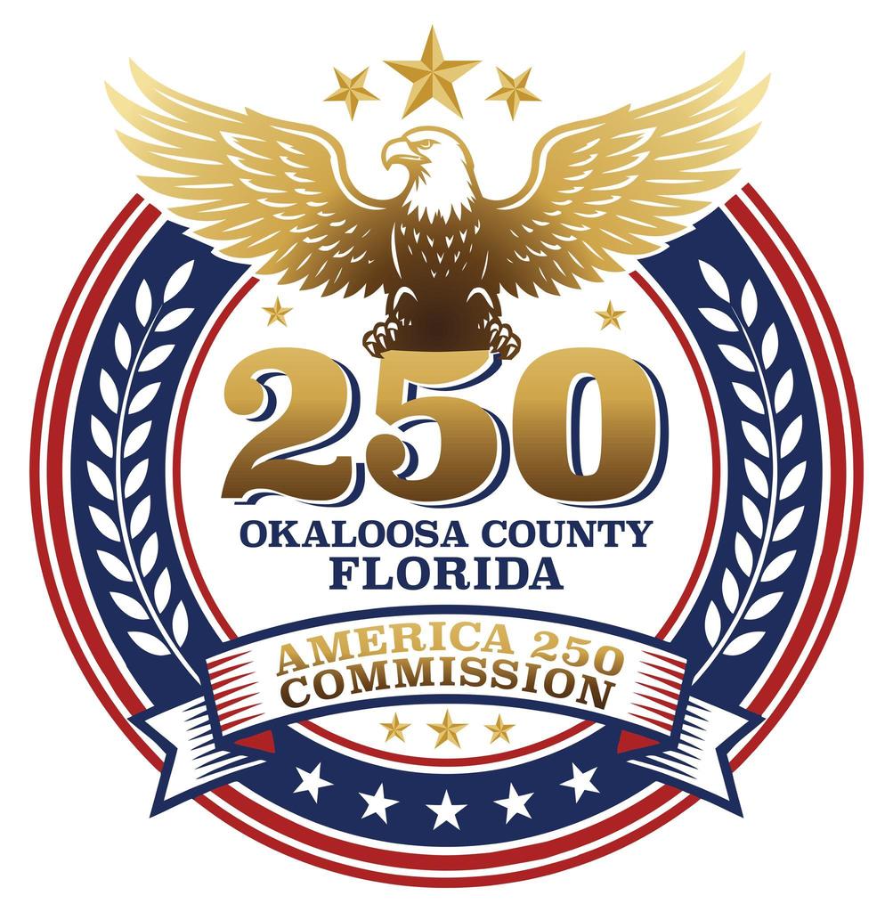 Okaloosa County America 250 Commission  Seal 