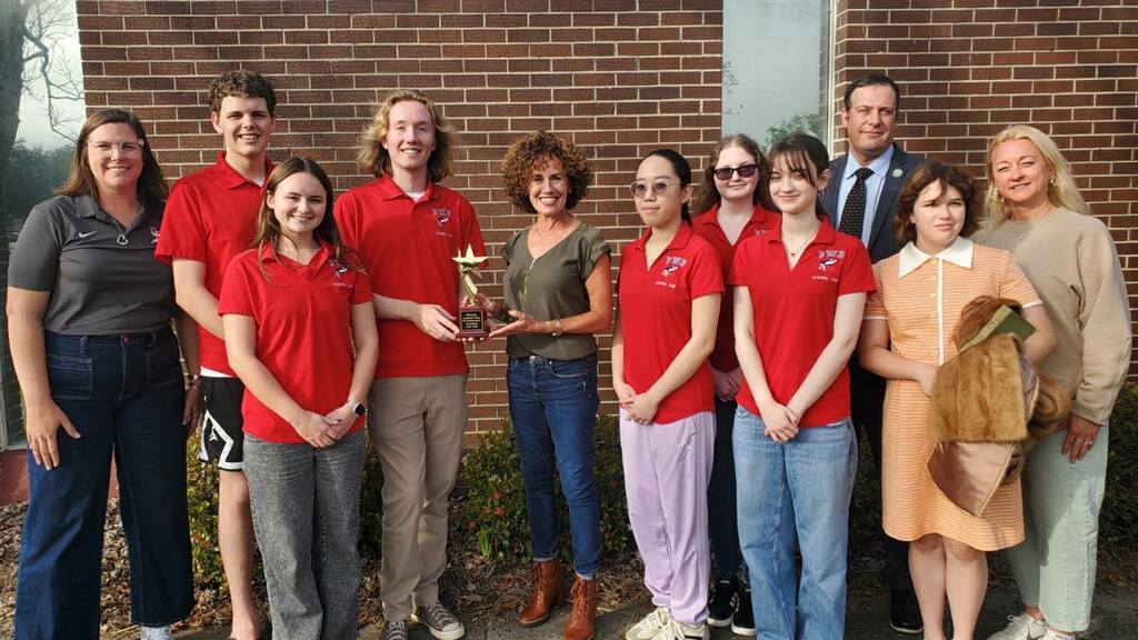 FWBHS Academic Team pictured with trophy.