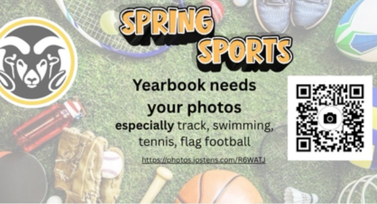 For FB  Yearbook is lacking photos and needs your help. Please consider sharing any photos you have taken, especially seeking track, swimming, tennis, and flag football.  Link to photo share (https://photos.jostens.com/R6WATJ)