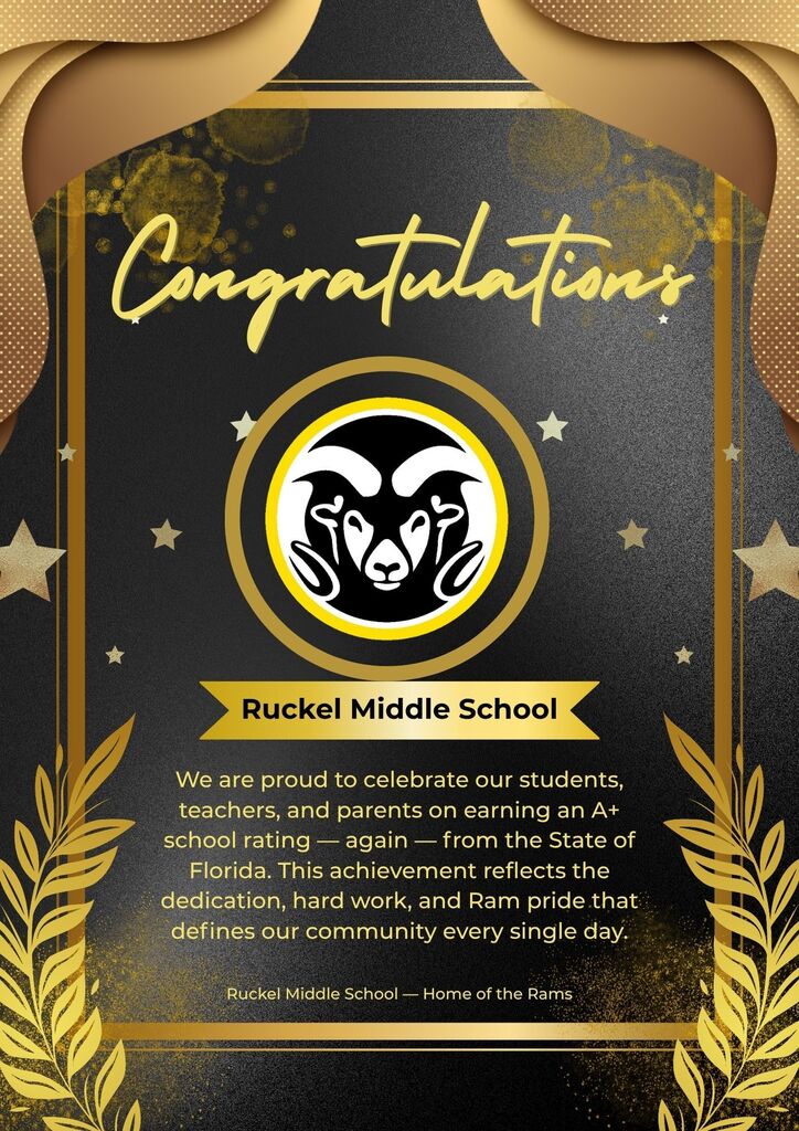 Ruckel A+ congratulations