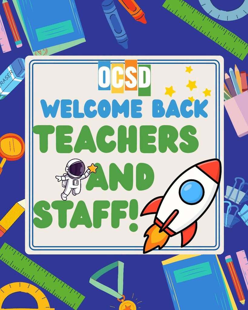 Welcome back teachers and staff!
