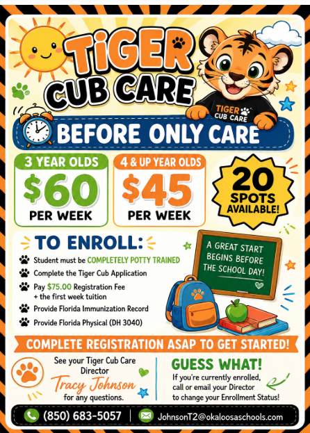 Tiger Cub Care Before Care Only