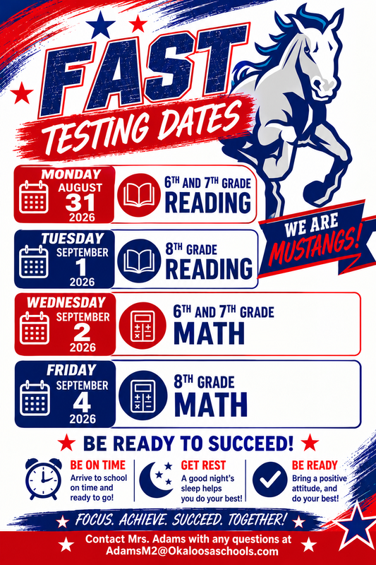 FAST Testing Dates PM1 2026