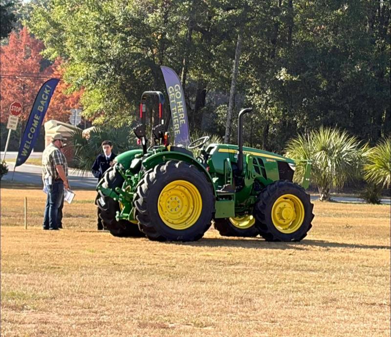 Wyatt Luke during competition with his tractor.