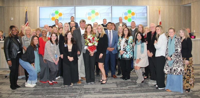 Dr. Belinda Small, Assistant Superintendent, Academic and Student Services, at SB Meeting