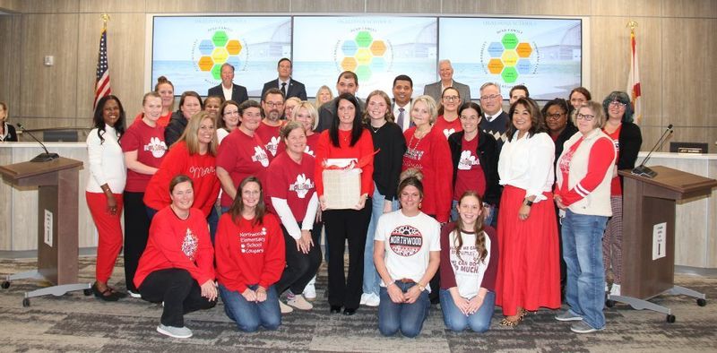 Aimee Lewis, Northwood Elementary School Principal, at SB Meeting