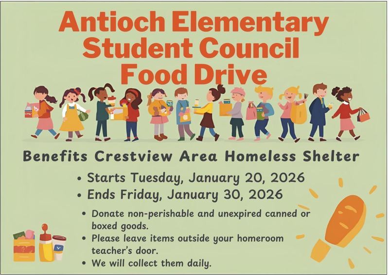 Antioch Elementary Student Council Food Drive