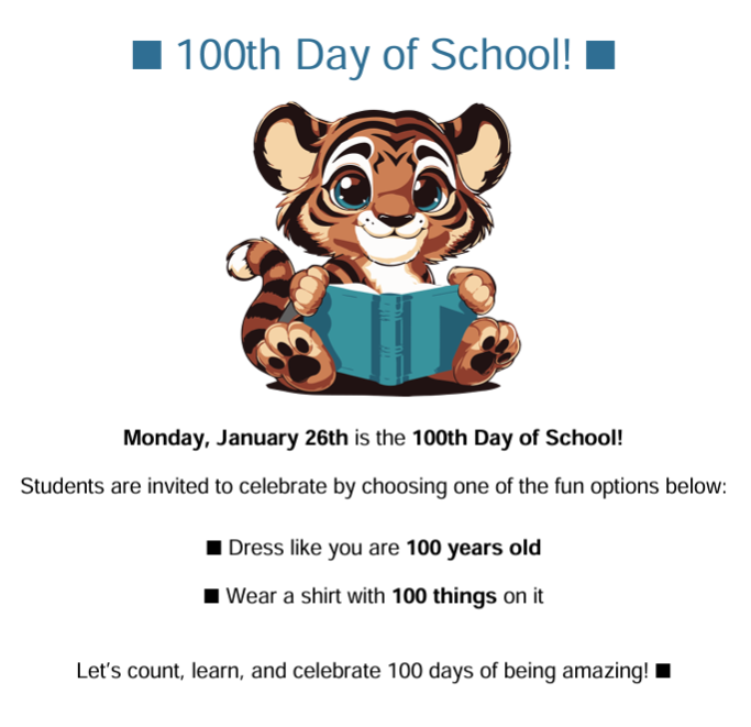 100th Day of School Flyer