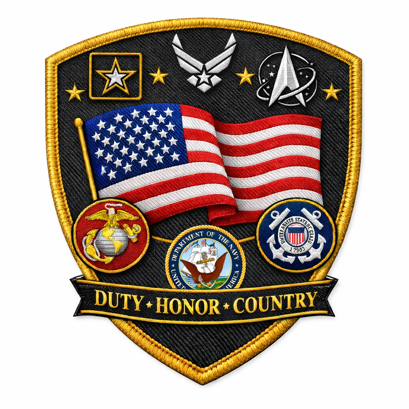 A custom patch representing all six branches of the United States Armed Forces further reflects the deep respect for military service that defines both the program and the broader Okaloosa community.
