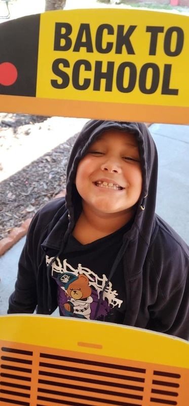 Student on first day of school