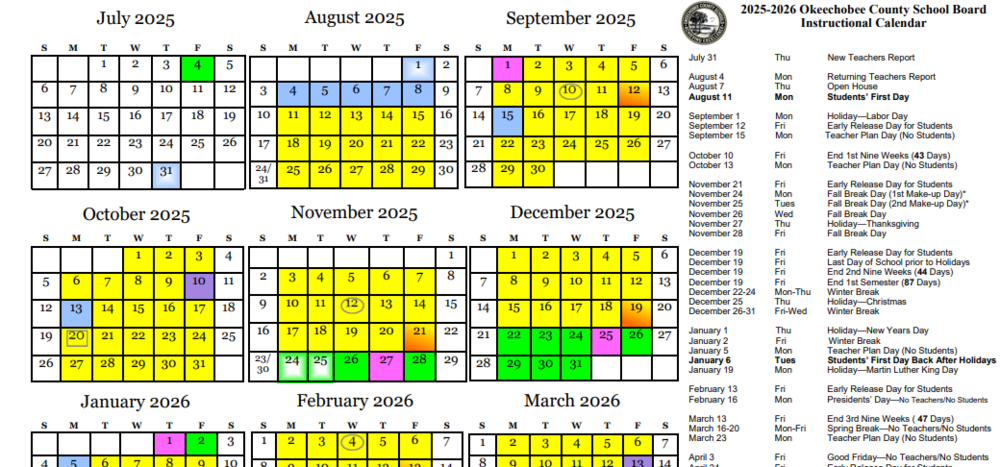2025-26 School Calendar