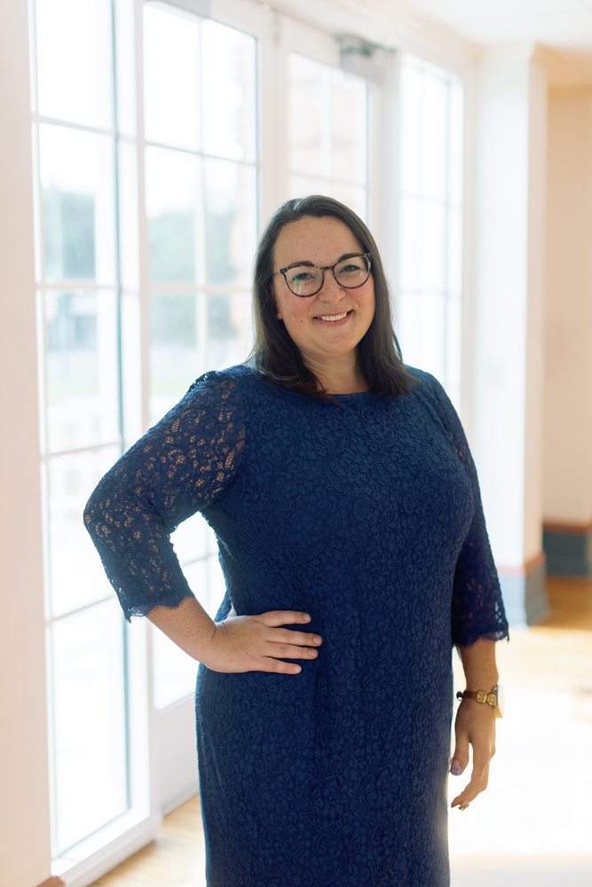 Picture of Britani Stanley in Blue Dress Smiling