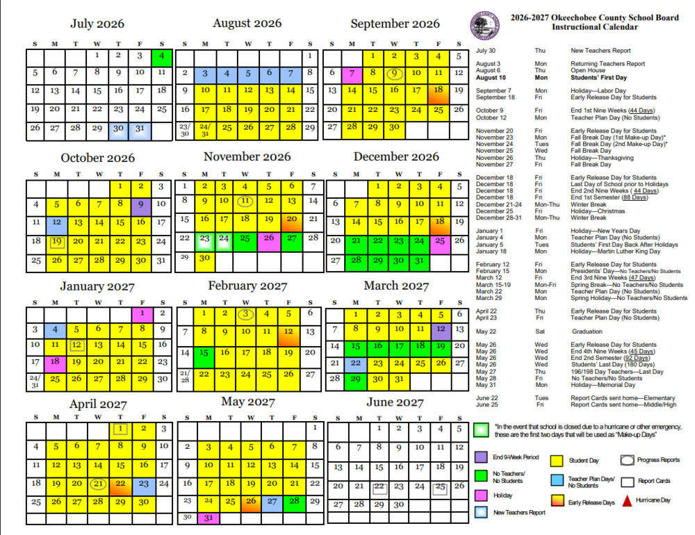 2026-27 school calendar