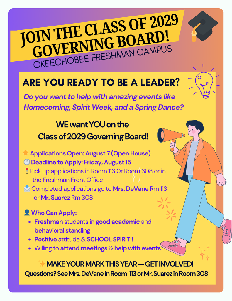 flyer for governing board for class of 2029