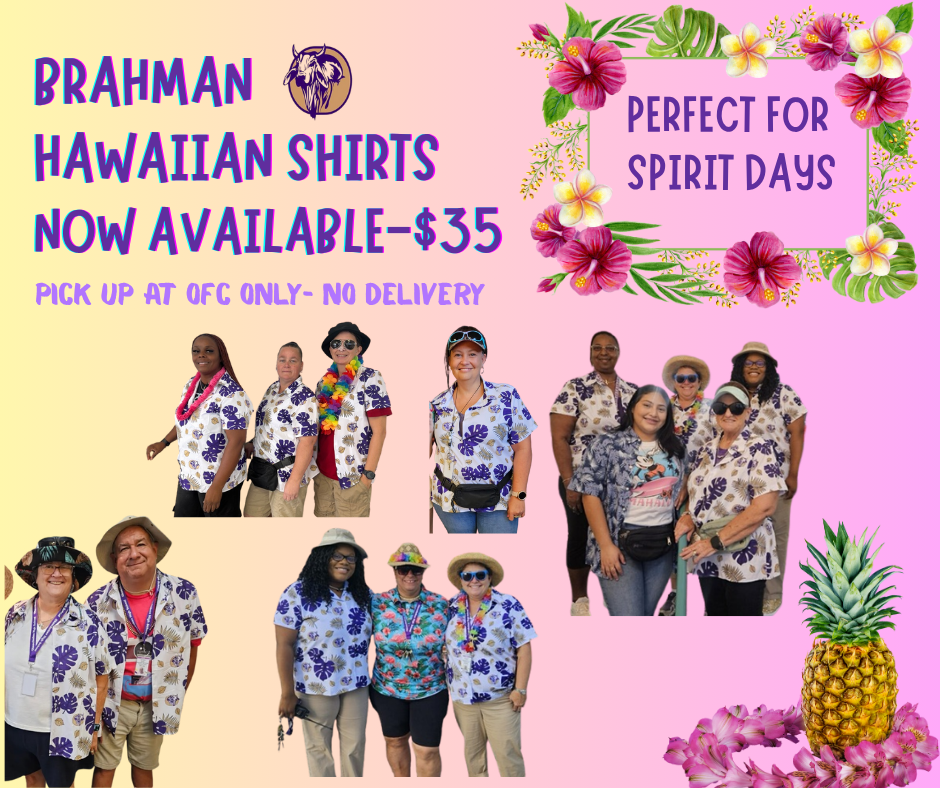 Brahman Hawaiian shirts available pick up only no delivery perfect for spirit days
