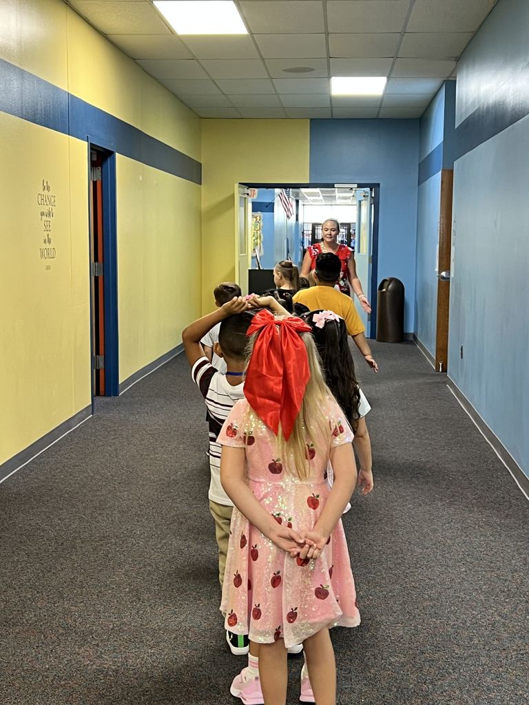 Kindergarten walking around campus
