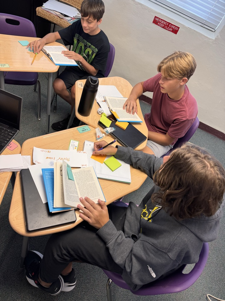 students text marking in English class