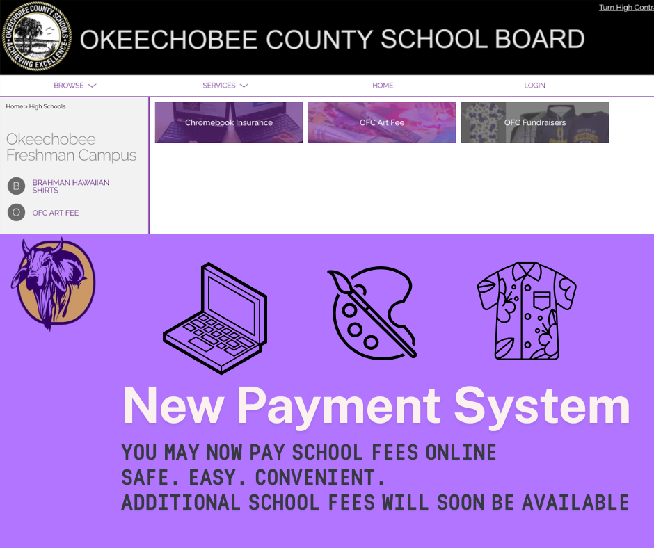 flyer for new payment system, you may now pay school fees online
