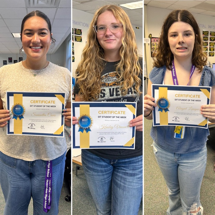 three girls holding certificates from digital tech class