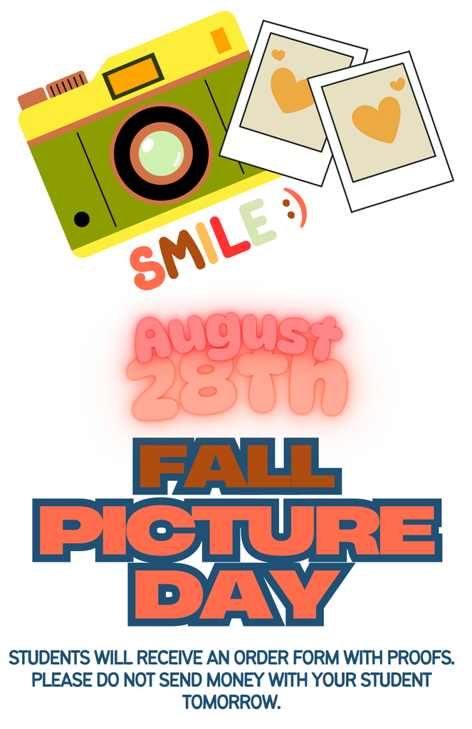 Flyer with picture of camera, and two polaroids with hearts on them