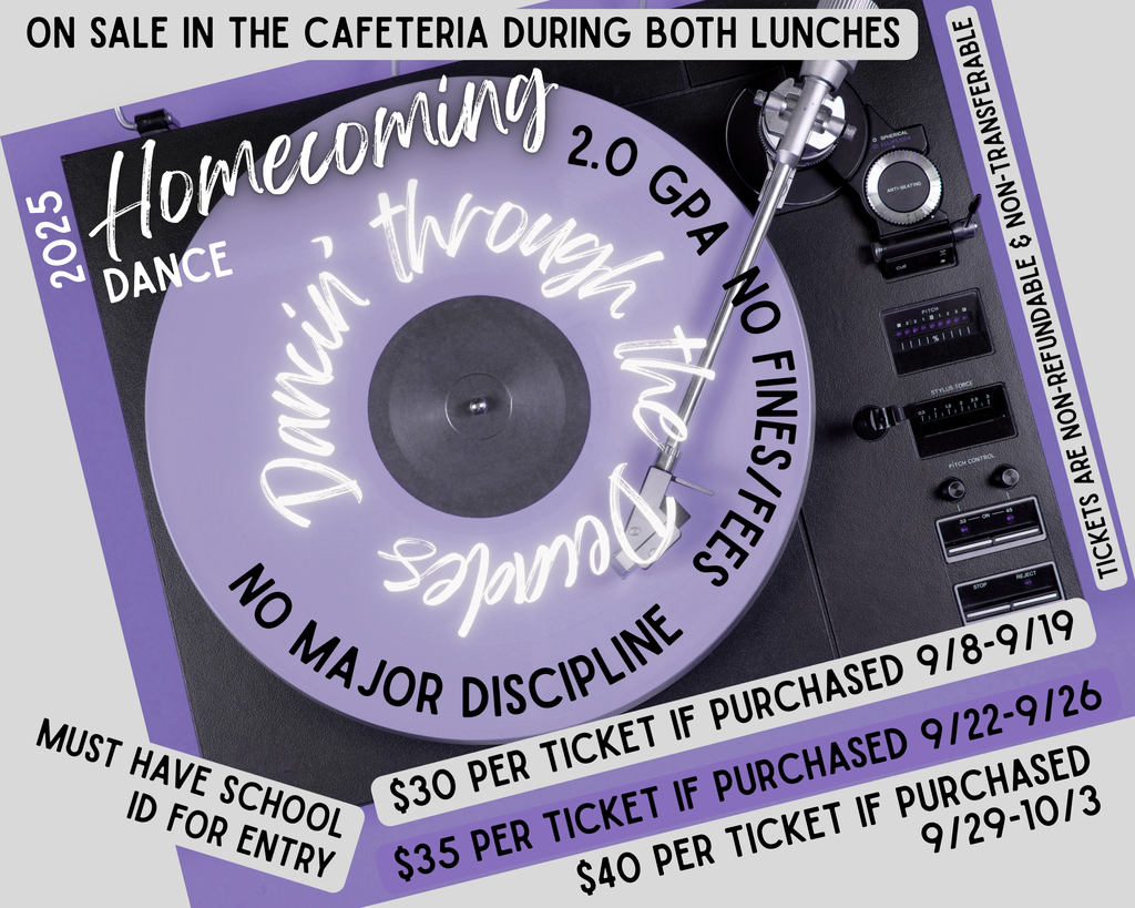 flyer for homecoming dance ticket sales