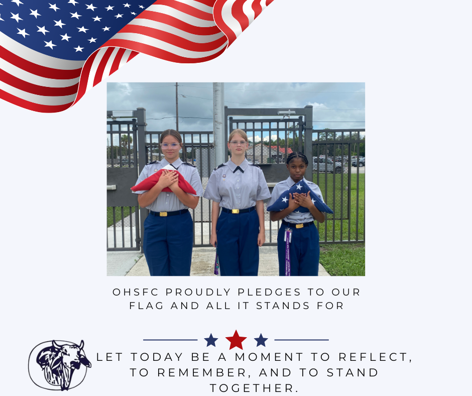 OHSFC pledges to our flag and all it stands for flyer for 9/11