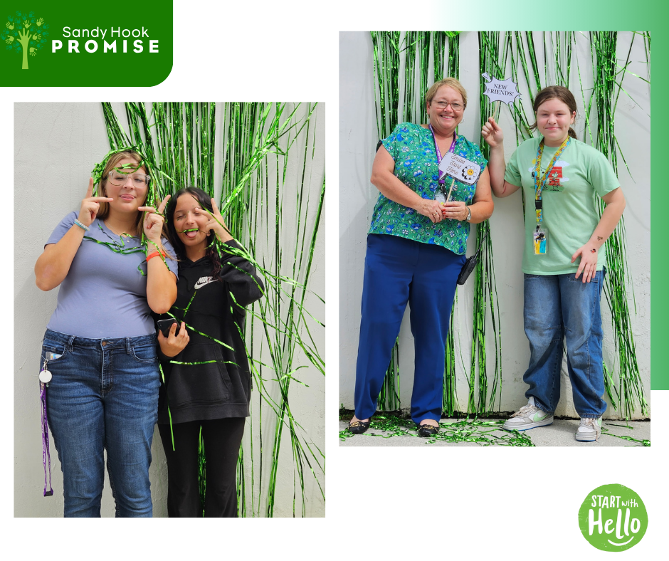 start with hello flyer with two student pictures