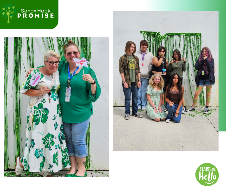 start with hello flyer with two student pictures