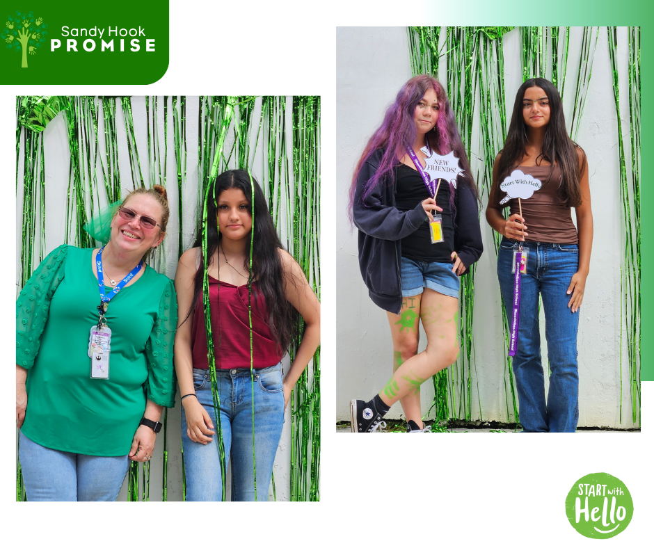 start with hello flyer with two student pictures