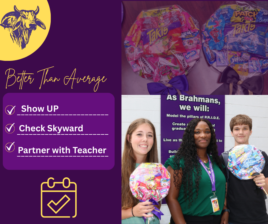 flyer of better than average checklist and two students with Guidance counselor