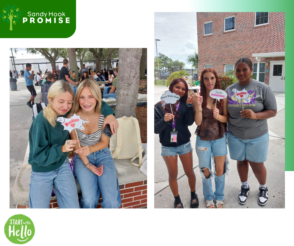 start with hello flyer with two student pictures