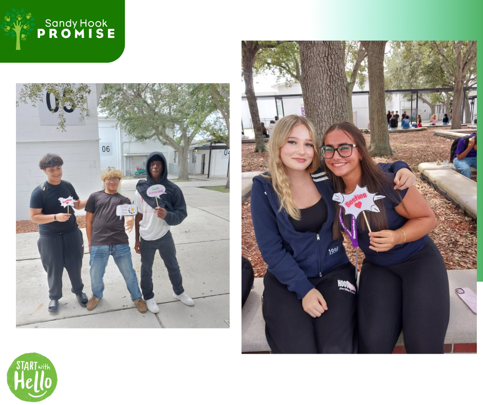 start with hello flyer with two student pictures