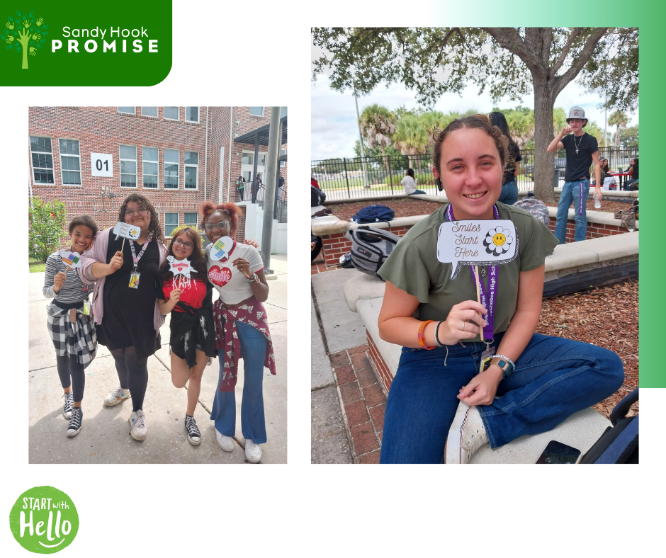 start with hello flyer with two student pictures