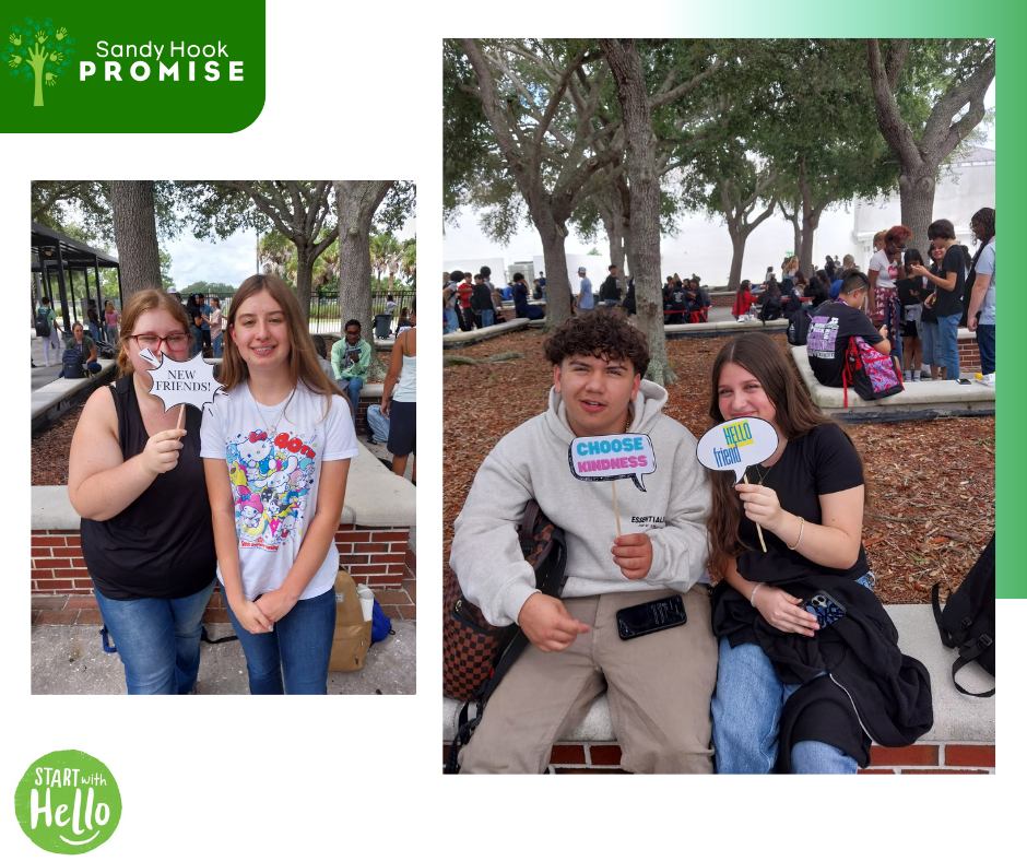 start with hello flyer with two student pictures